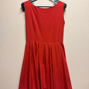 Vibrant Red Sleeveless Dress‎